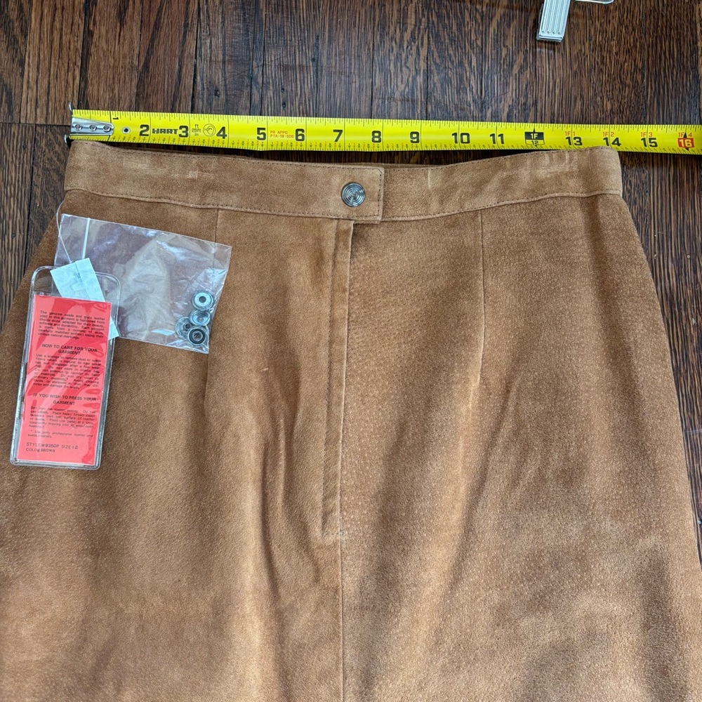Cayenne Leather Women’s 12 Brown Boho Western Skirt 28x22 NWT Vintage Deadstock - Picture 15 of 16